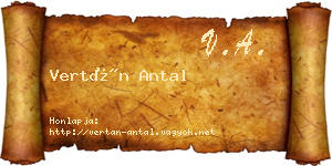 Vertán Antal névjegykártya